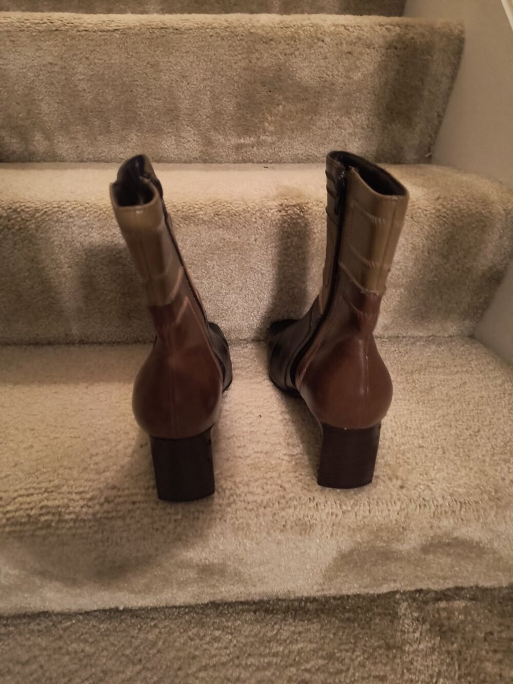 Predictions Brown Leather Boots Size 11 - Picture 5 of 5